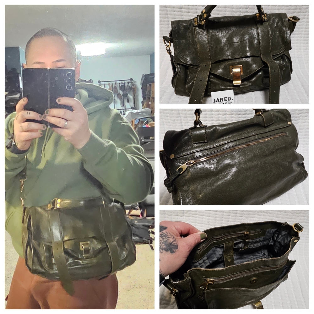 Proenza Schouler Olive Green Leather Satchel